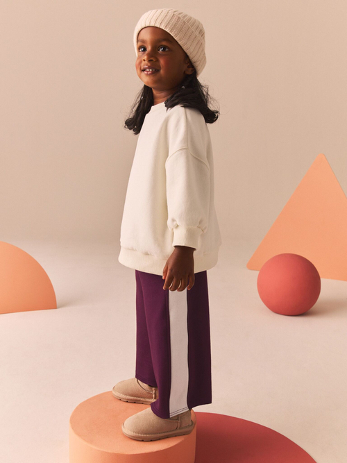 Брюки с флисовой подкладкой Next B55-695, Бордовый, Молочный