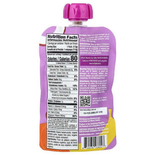 Loco Bebe, органическое пюре, для детей от 6 месяцев, карибская тыква, 113 г (4 унции)