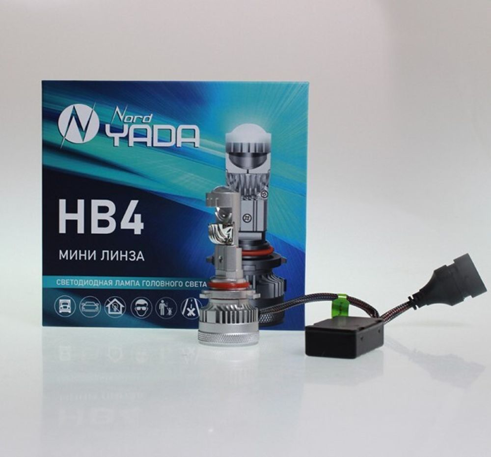 Лампа HB4 12-48V LED 40W 4000LM 6000K линза CANBUS 2 шт (Nord Yada)