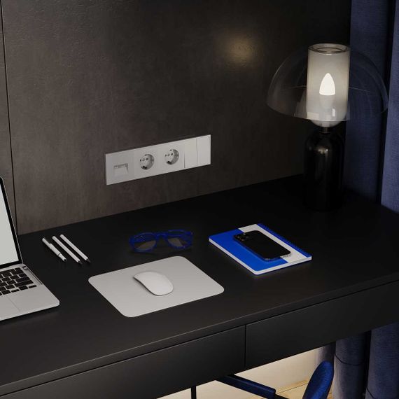 Рамка пластиковая Voltum S70 на 4 поста, (сталь) VLS100405