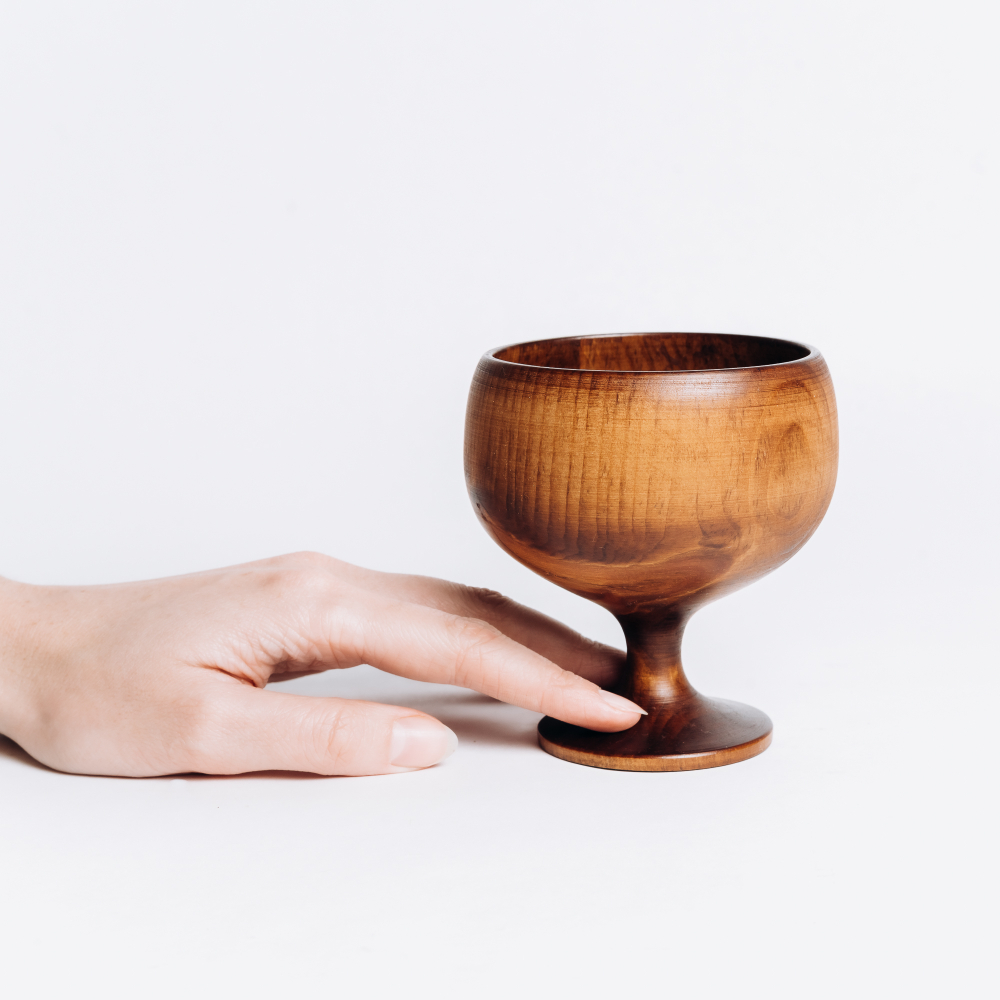 Деревянная Креманка (чаша) на ножке из древесины сибирского кедра. T177