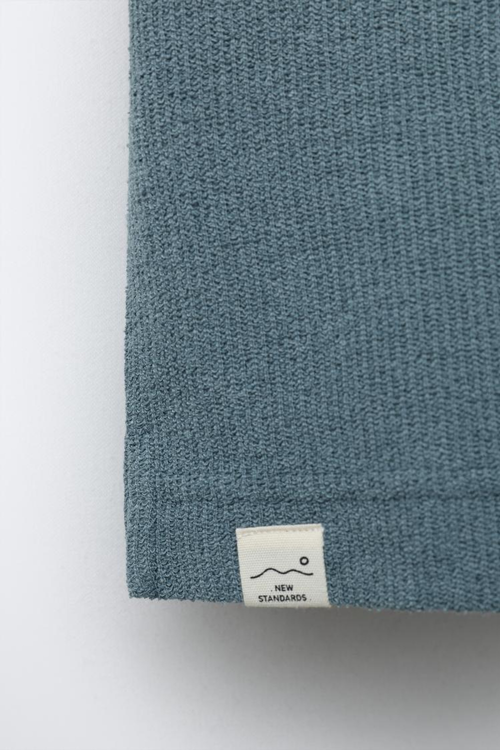 ZARA РУБАШКА С ОТЛОЖНЫМ ВОРОТНИКОМ, ЗЕЛЕНОВАТО-СИНИЙ