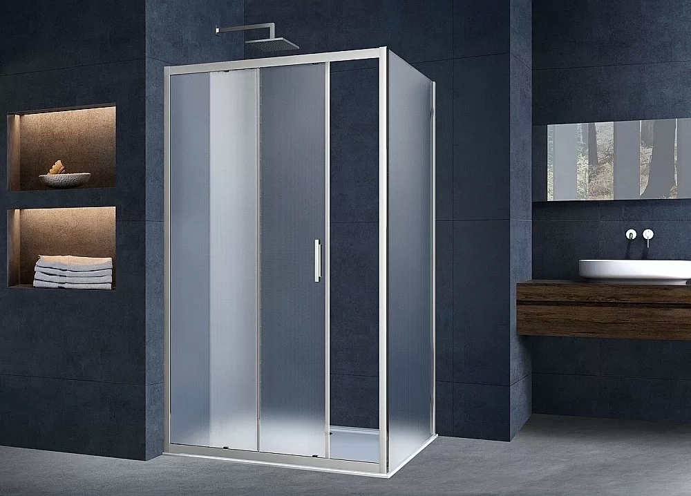 Душевой уголок Vincea ALPHA VSR-3AL9012MT 120x90 стекло текстурное/профиль хром