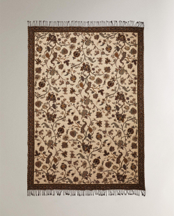Zara Home плед из хлопка, коричневый, 140x190 см