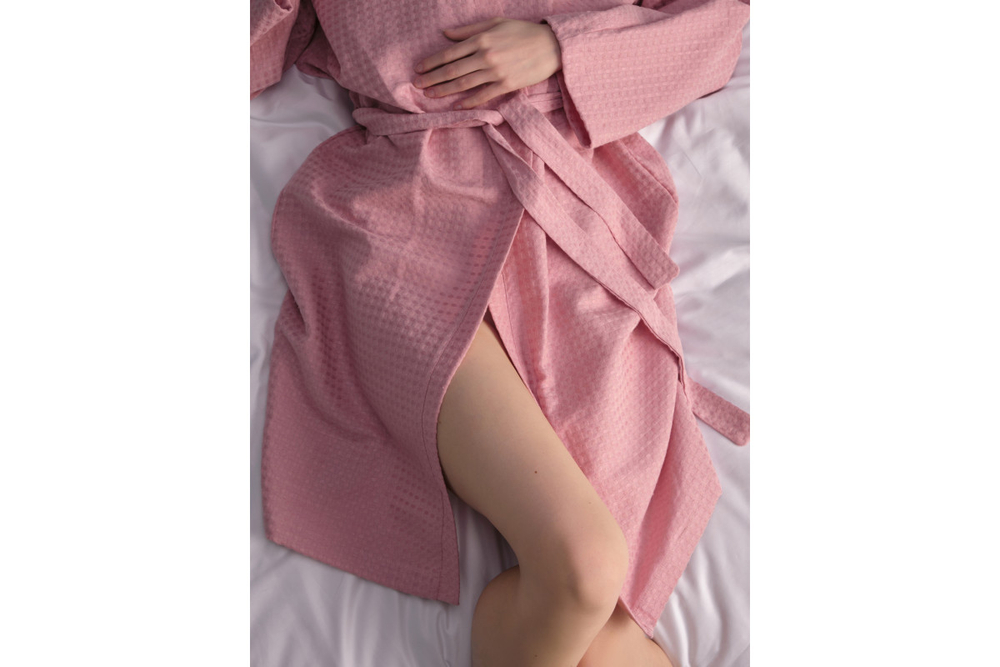 Халат кимоно GoodNight Organic Waffle onesize, светло-розовый
