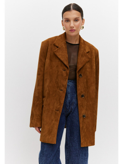 Жакет оверсайз из натуральной кожи