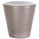 Кашпо для цветов пластиковое 2л d-15,5см «Валенсия» со вставкой мокко