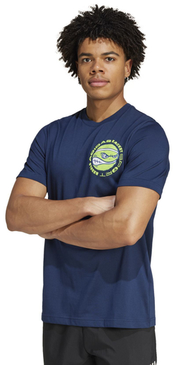 Мужская теннисная футболка Adidas Racket Sport Rebels Graphic - небесный