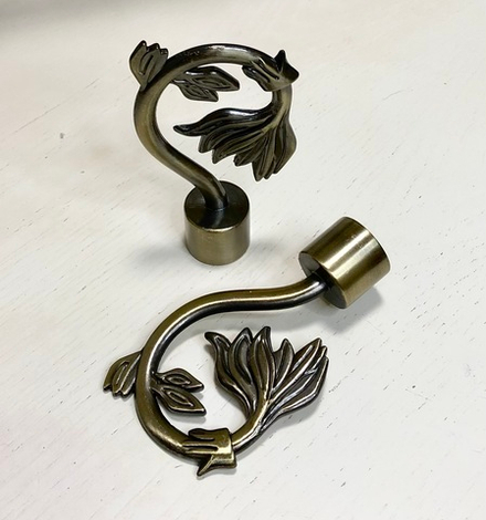 Карниз кованый рифленый консольный "Крокус" d20 мм однорядный, цвет бронза