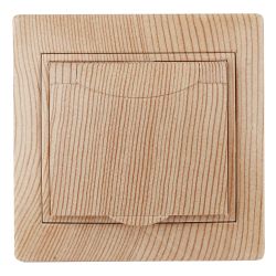 1-203-11 Intro Розетка 2P+E Schuko с крышкой, 16А-250В, IP20, СУ, Plano, сосна