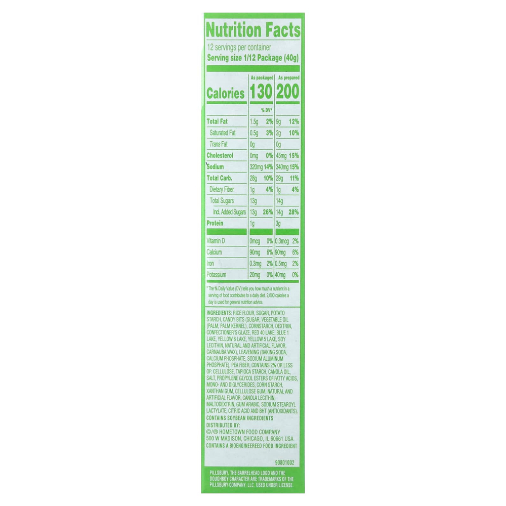 Pillsbury, Funfetta®, смесь для торта и пирожных премиального качества с конфетами, без глютена, 482 г (1 фунт 1 унция)