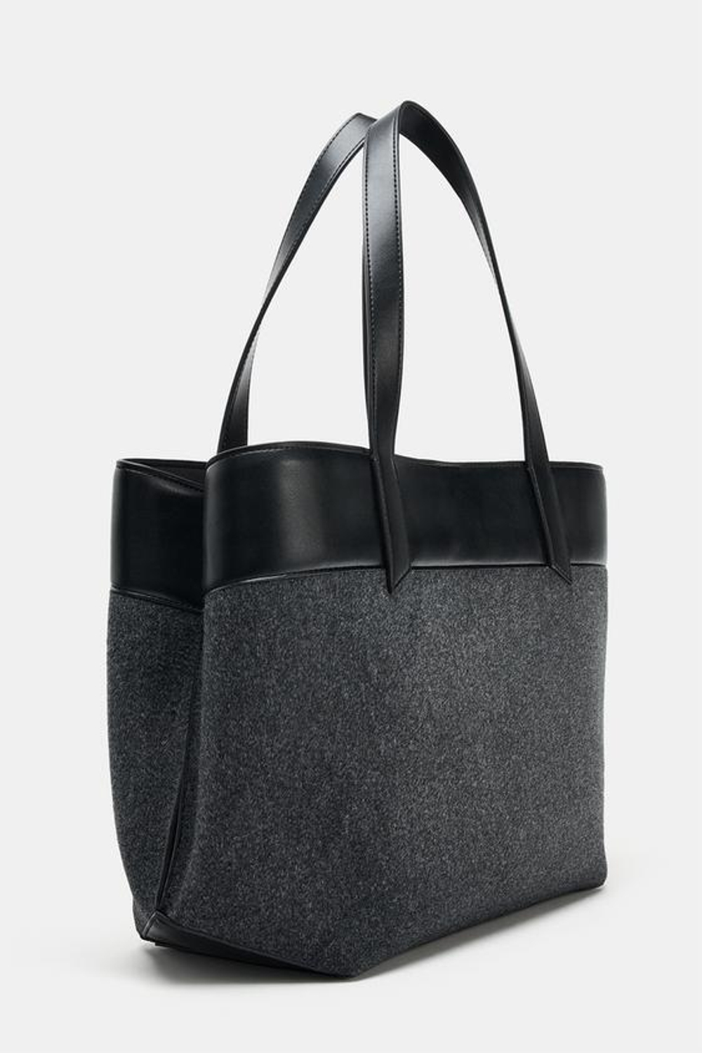 ZARA БОЛЬШАЯ СУМКА-ШОПЕР, СЕРЫЙ