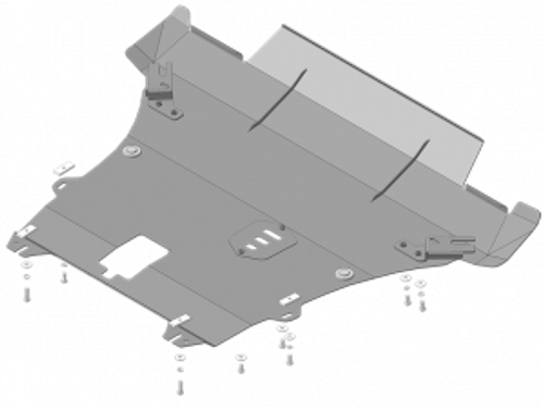 Защита Переднего Бампера, Двигателя, КПП. 3 мм, Сталь. для Renault Duster 2015-2020 MOTODOR.11701