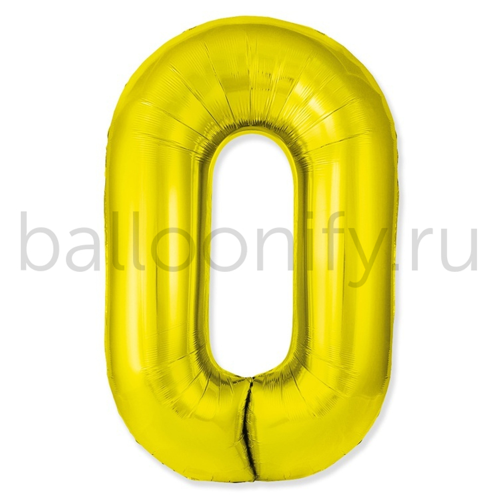 Шар ЦИФРА 0 SLIM Gold 40" 102 см