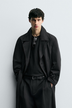 ZARA ТРЕНЧ OVERSIZE, ЧЕРНЫЙ