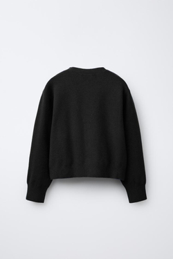 ZARA ВЯЗАНЫЙ КАРДИГАН, ЧЕРНЫЙ