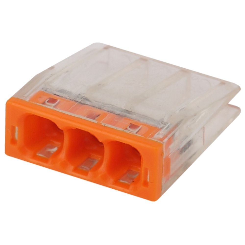 Клемма ЭРА компактная с пастой серия 243 3 отверстия 0.5-2.5 мм2 упаковка 4 шт. | Клеммы