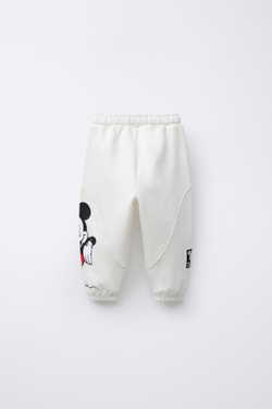 ZARA БРЮКИ С ПРИНТОМ "МИККИ МАУС", ЭКРЮ