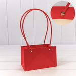 Пакет подарочный 19х12х10.5см Ваза для цветов (Красный)