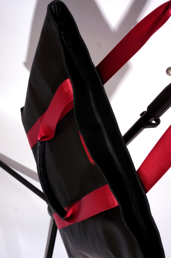 Кожаная сумка шоппер