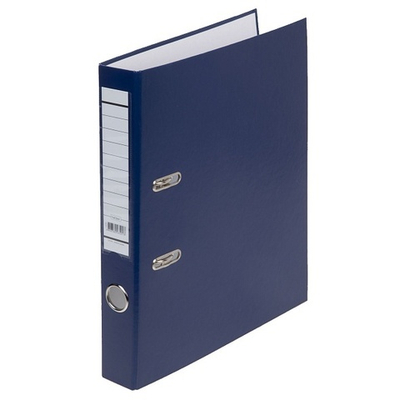 Папка-регистратор с арочным мех. Hatber, A4, кор. 50 мм, с карманом, синий, бумвинил, 1 шт