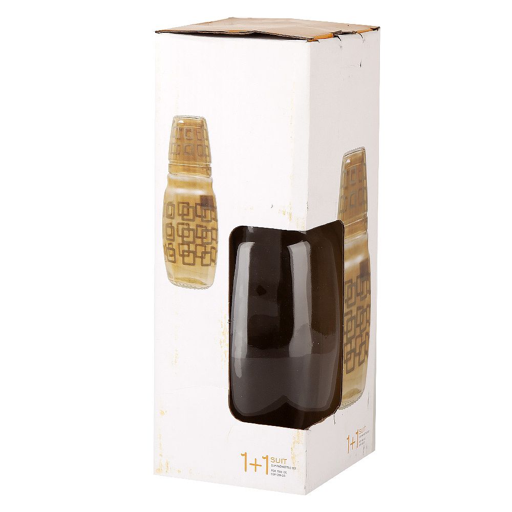 Графин со стаканом, набор 2пр. 1100мл/250мл (стекло) (индивидуальная упаковка)