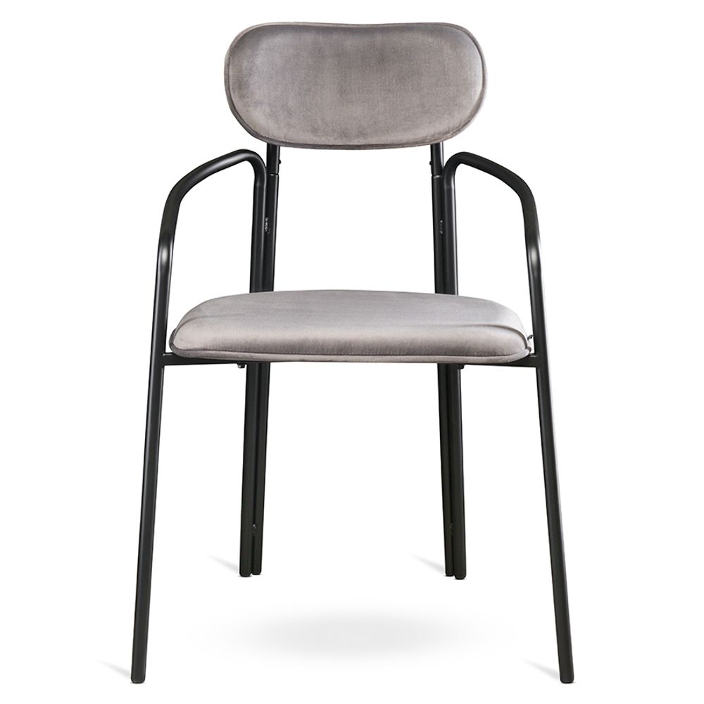 Стул Ror, Round, велюр, черный/серый