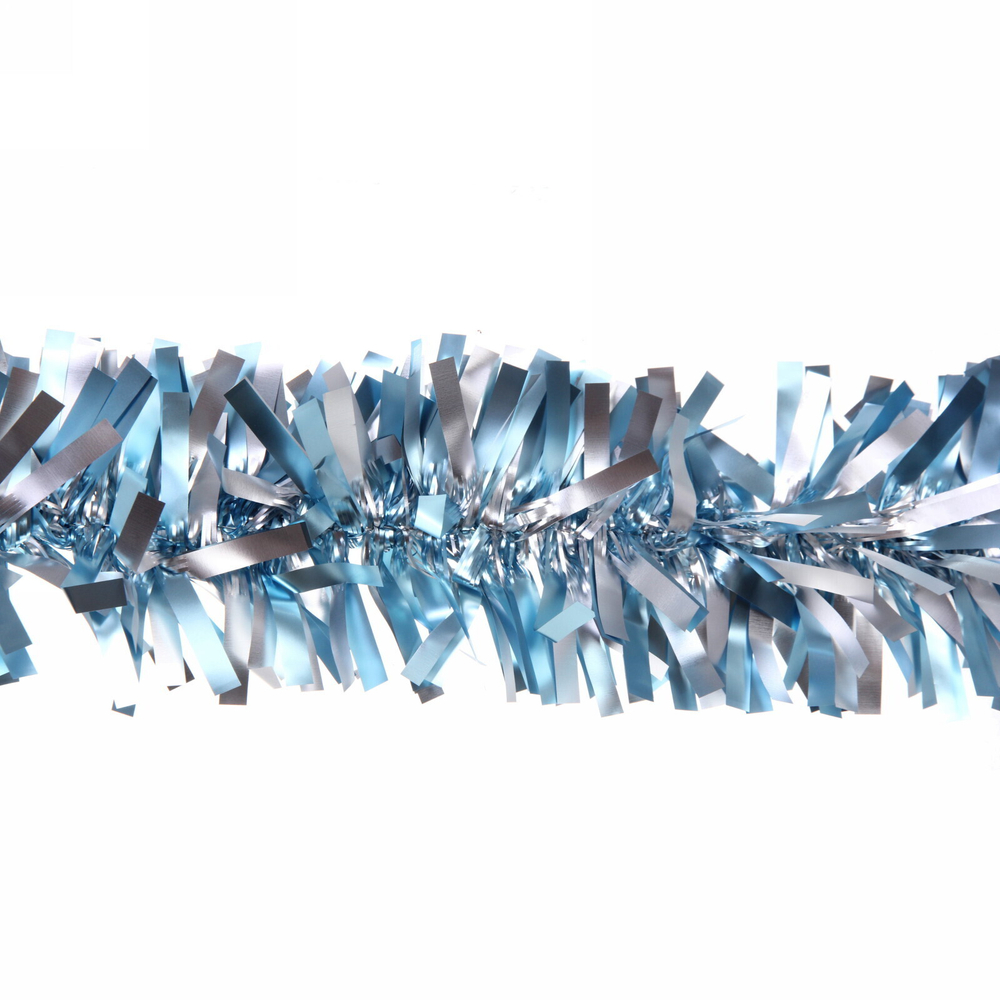 Мишура 2 м 9 см «Неоновые краски», Голубой/Серебро