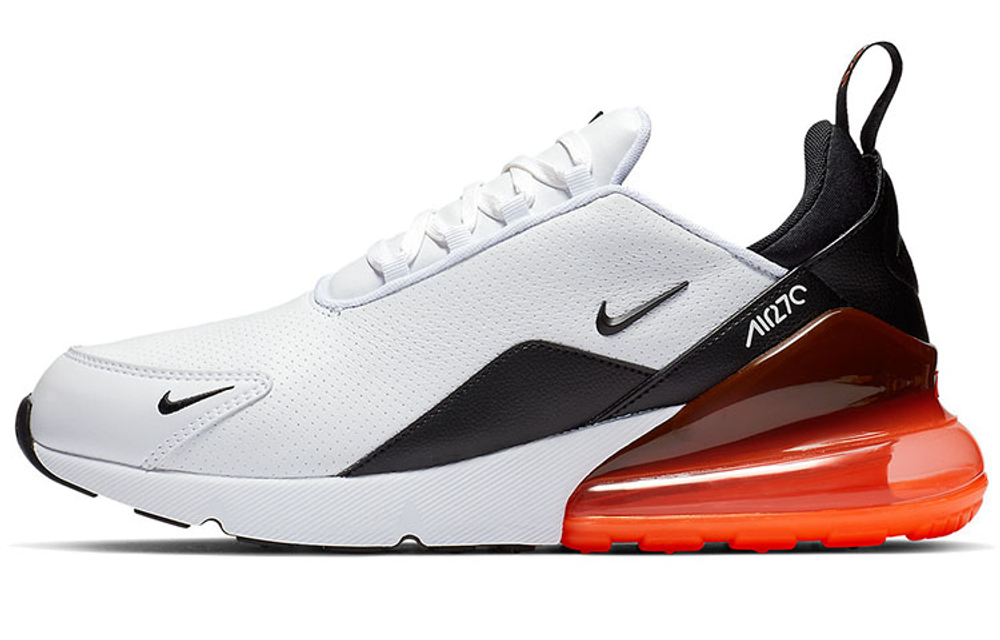 Nike Air Max 270 Leather White Black Hyper Crimson