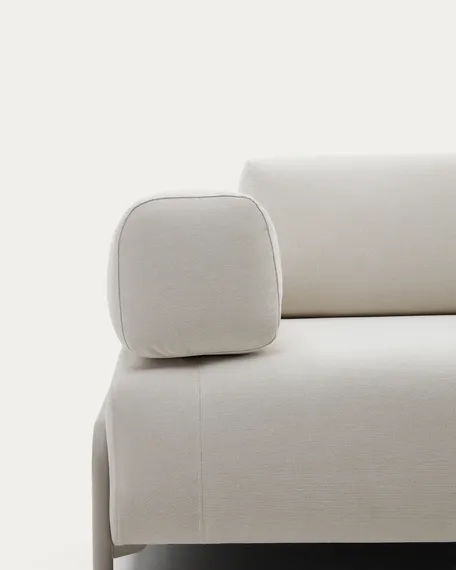 Трехместный диван Compo, бежевый, серый каркас