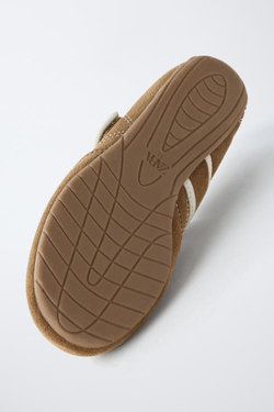 ZARA ЗАМШЕВЫЕ СПОРТИВНЫЕ БАЛЕТКИ, КОРИЧНЕВЫЙ