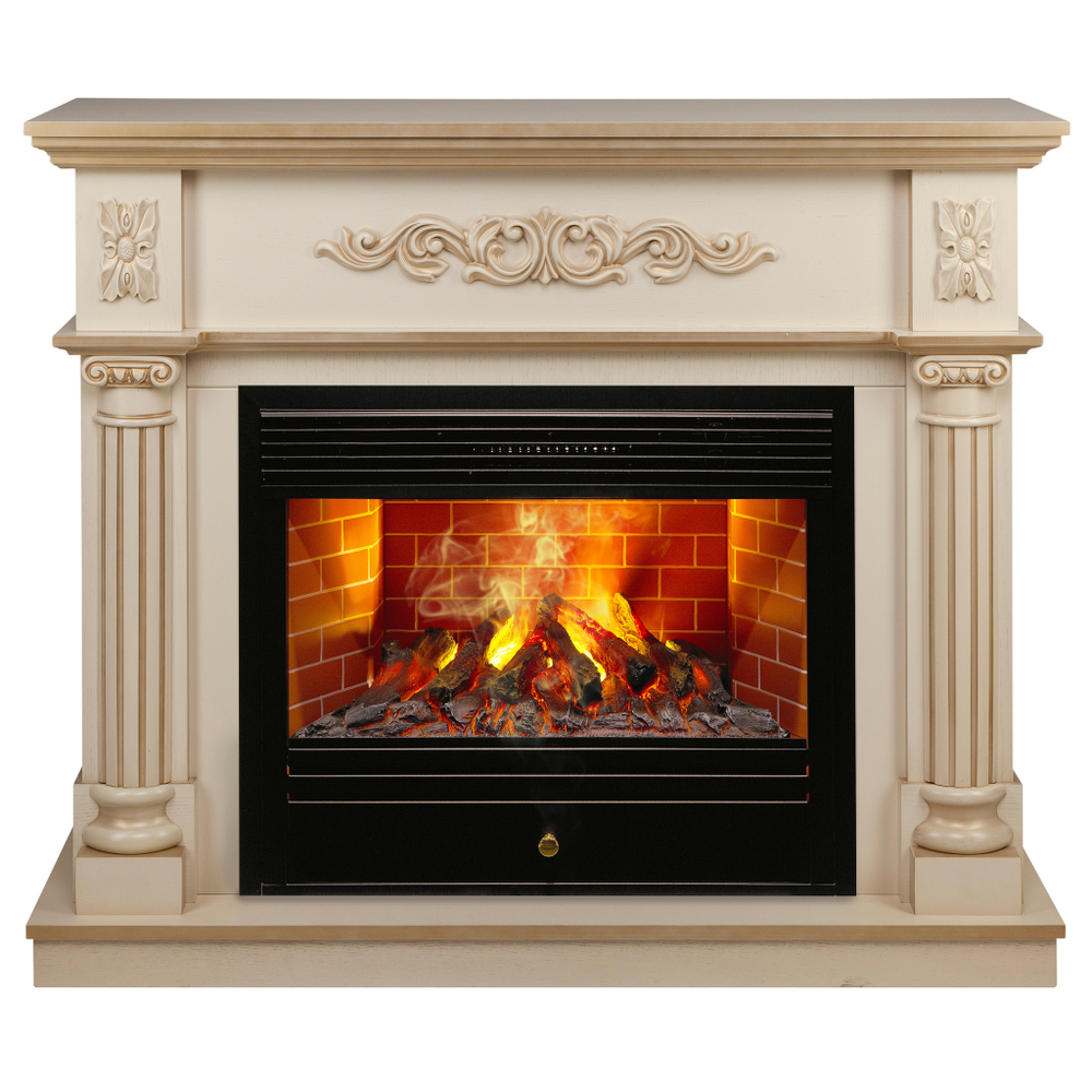 Каминокомплект Real Flame Silvia 26 WT-619G с очагом 3D Novara