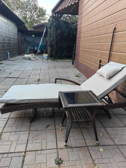 Комплект мебели из искусственного ротанга МАРА “MARA” Шоколад, шезлонг с подлокотниками и столик