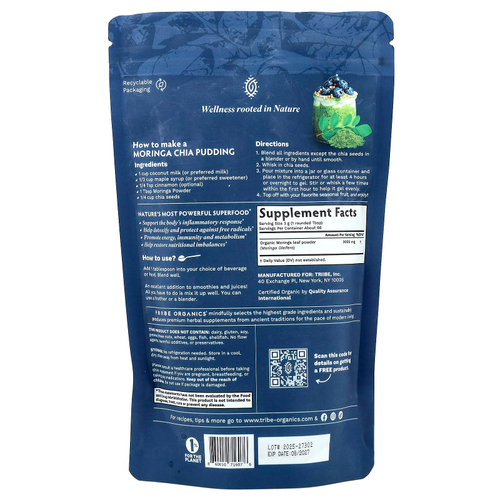 Tribe Organics, Порошок моринги, 200 г (7,05 унции)