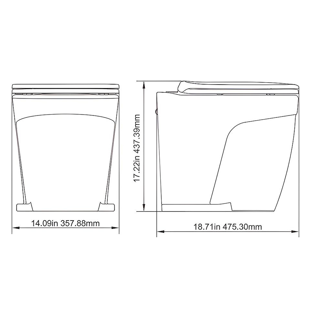 Унитаз судовой электрический Delux с помпой, 24 В/ Гальюн в лодку