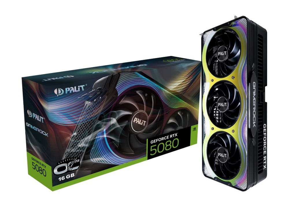 Видеокарта PCI-E Palit RTX 5080 GAMEROCK OC (NE75080T19T2-GB2030G)