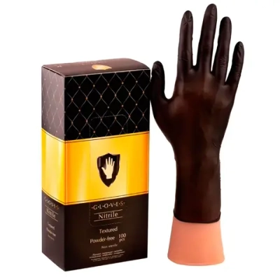 Перчатки нитриловые смотровые нестерильные неопудренные Safe&Care размер М черный 50 пар