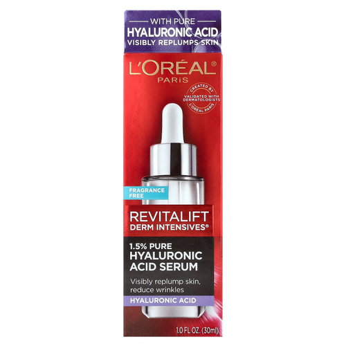 L'Oréal, Revitalift Derm Intensives, сыворотка с 1,5 % гиалуроновой кислотой, 30 мл