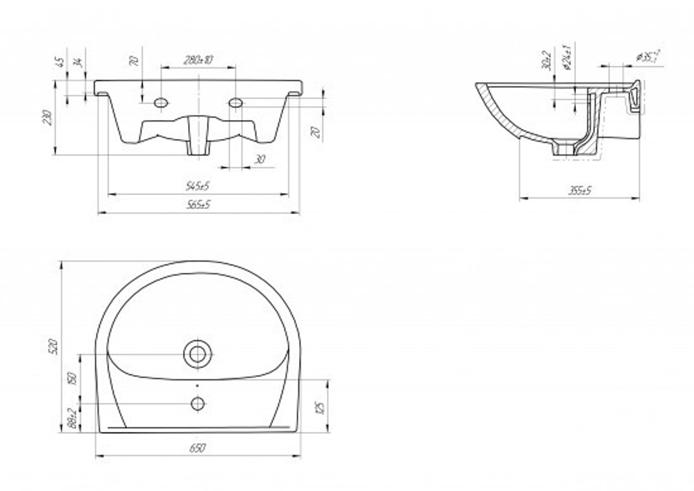 РАКОВИНА ERICA 65