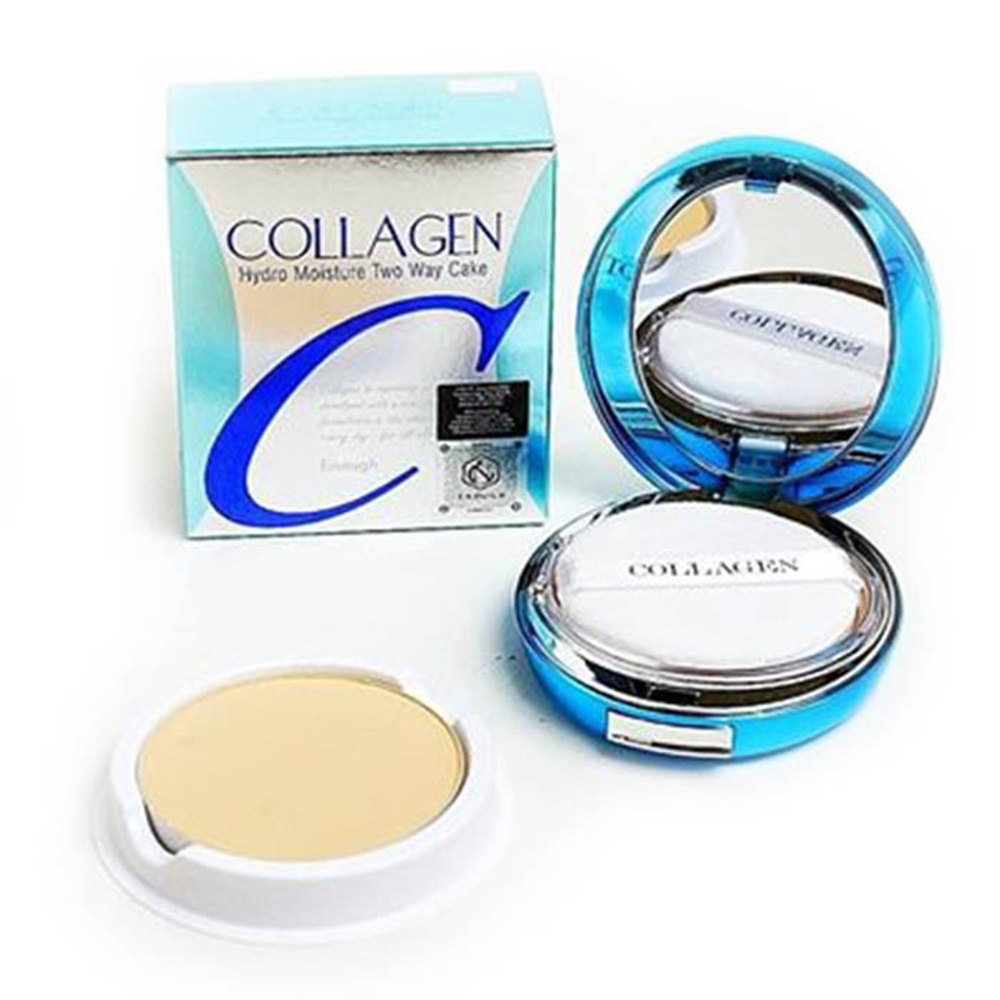 [Enough] Collagen hydro moisture SPF25 - Пудра увлажняющая с коллагеном «тон 21» с запаской, 13г