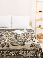 Покрывало 1,5 спальное, Гобелен с размерами: 147x210 см / накидка на диван, кровать, рис. Рапсодия (голубой)