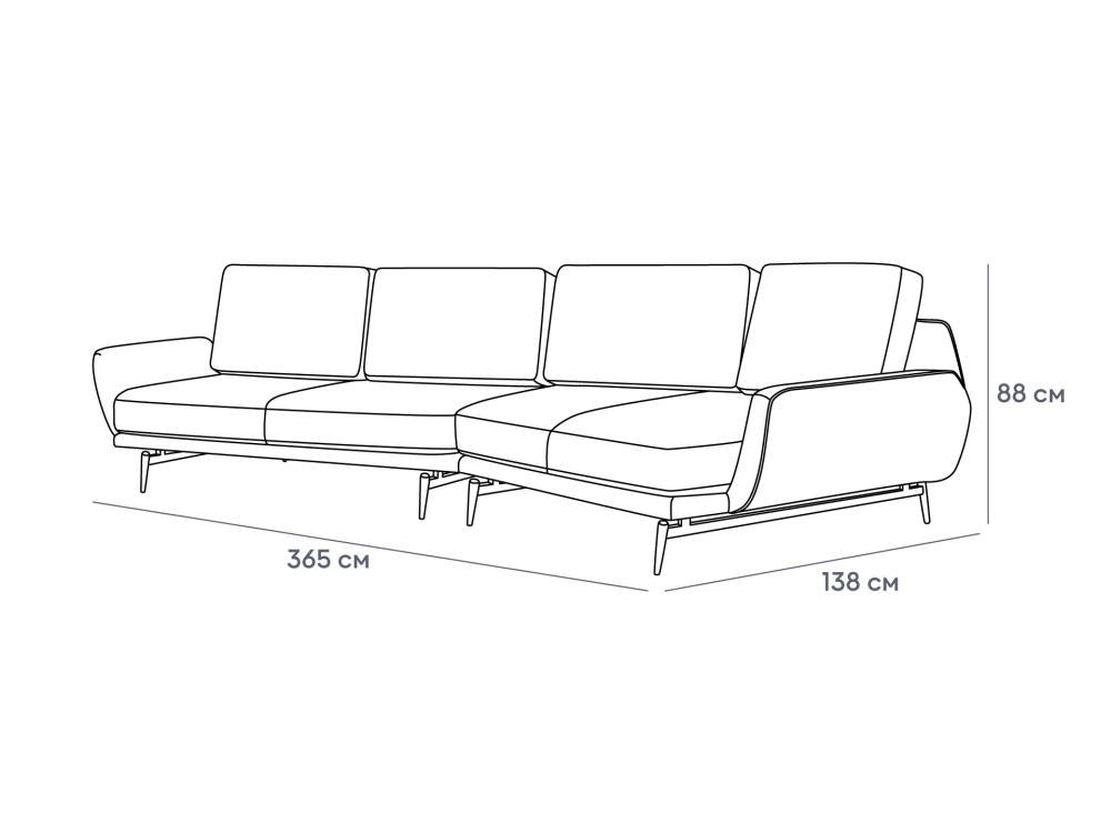 Диван Ispani угловой правый