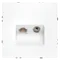 Розетка телевизионная встраиваемая VOLTUM S70 TV+RJ45 кат. 6, (белый матовый) vls060702