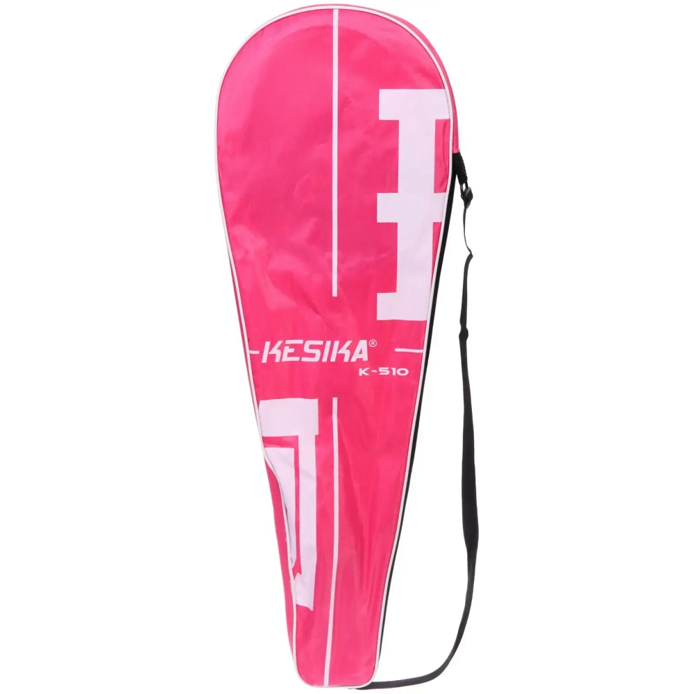 Бадминтон в наборе K-510, 3 предмета: 2 металлические ракетки 65 см, чехол (цвет: розовый)