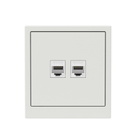 Компьютерная розетка RJ-45 без шторки, кат.6А двойная, KANT, белый песок