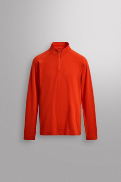 ZARA КОМПРЕССИОННАЯ ФУТБОЛКА ДЛЯ КАТАНИЯ НА ЛЫЖАХ С ВОРОТНИКОМ НА МОЛНИИ, НАСЫЩЕННЫЙ КРАСНЫЙ