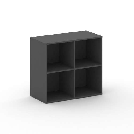 Стеллаж широкий низкий CRU.ST-300 МДФ Базальт/Базальт 896*442*807