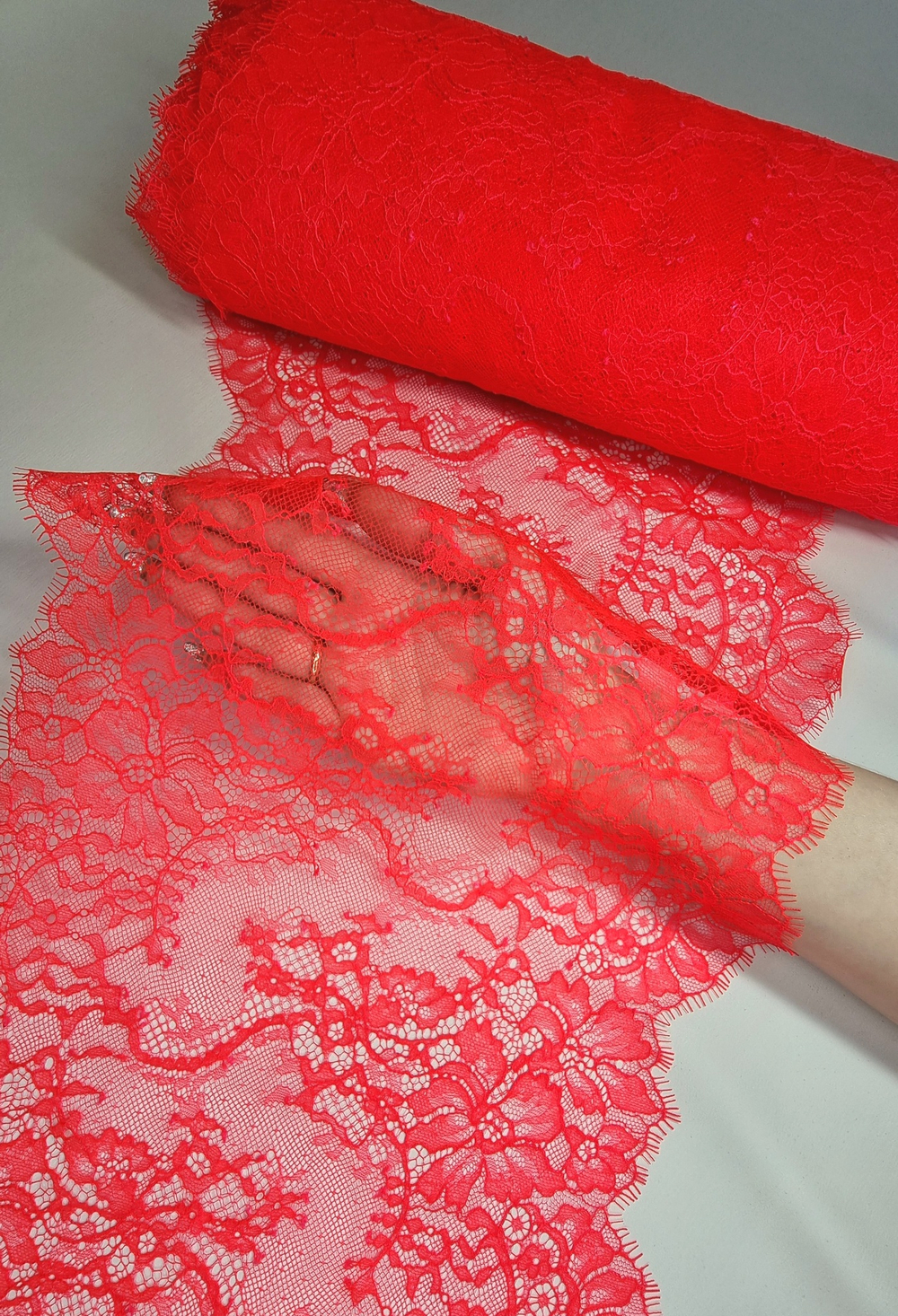 Кружево шантильи оранжевое К553