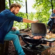 Портативный газовый гриль Weber Q 1200, 1 горелка, чёрный