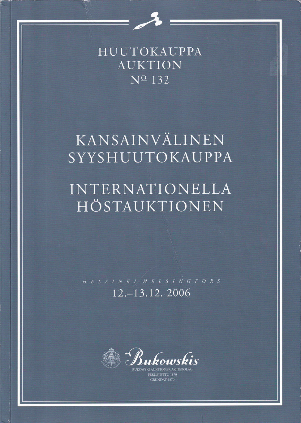 Каталог аукциона Bukowskis, Хельсинки, Международный осенний аукцион № 132 от 12-13 декабря 2006 года